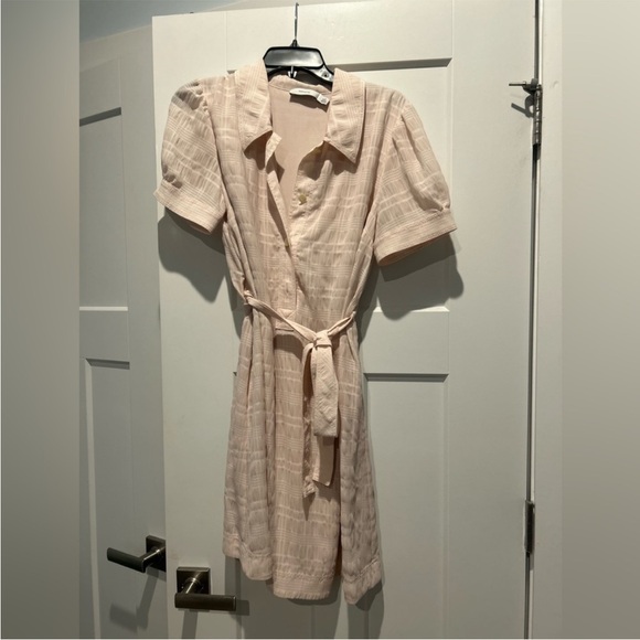 Coach Plaid tie front dress, pink. Size M - Picture 7 of 8